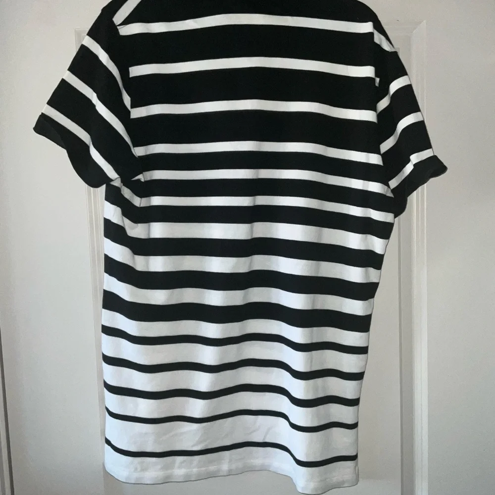 Ralph Lauren Black and White Striped Polo Shirt